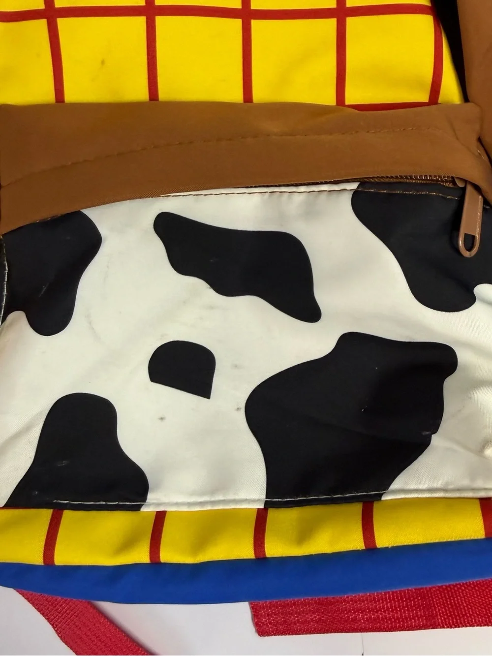 Toy Story Woody Kids' Cow Print Yellow Grid Backpack